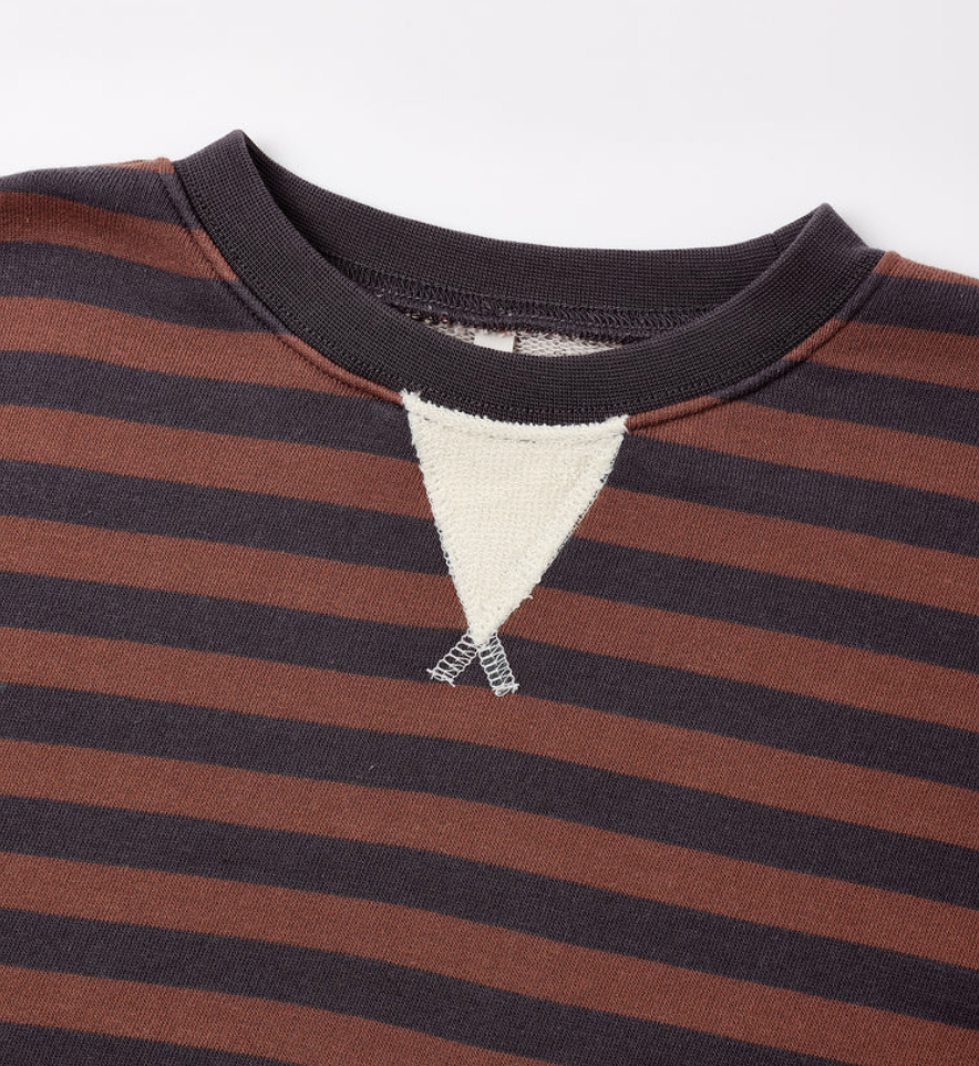 Oversized Crew || Mulberry Stripe