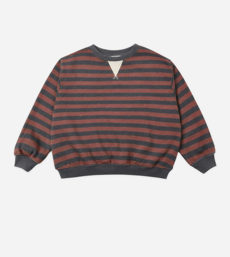 Oversized Crew || Mulberry Stripe