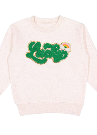 Sweet Wink Lucky Rainbow Patch St. Patrick's Day Sweatshirt - Natural