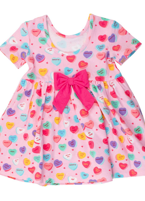 Rufflebutts + Ruggedbutts Girls Be My Valentine Short Sleeve Knit Twirl Dress Back