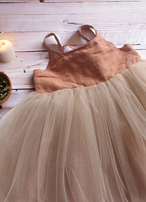 Annie & Charles® Organic Linen Tulle Dress
