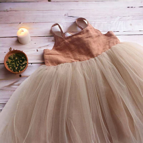 Annie & Charles® Organic Linen Tulle Dress