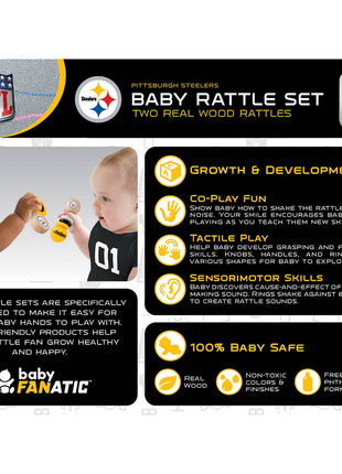 Masterpiece Puzzles Pittsburgh Steelers - Baby Rattles 2-Pack