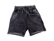 Baby Steps And Mish Kids Kids Enzyme Shorts - Black Denim Front