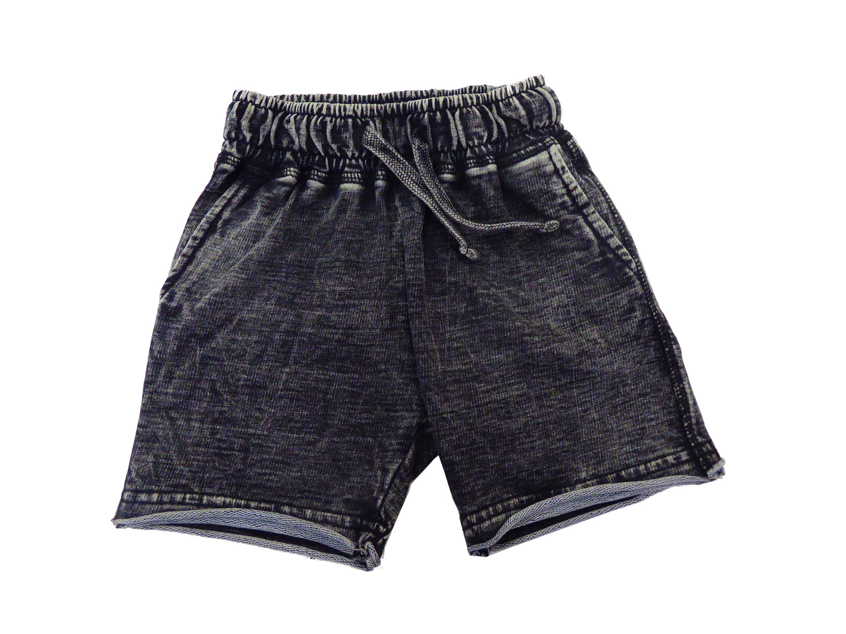 Baby Steps And Mish Kids Kids Enzyme Shorts - Black Denim Front