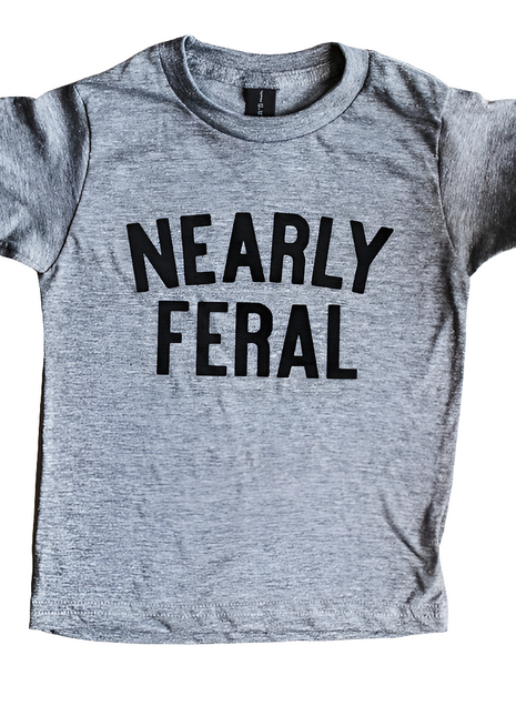 Gladfolk Nearly Feral Kids Tee • Gray