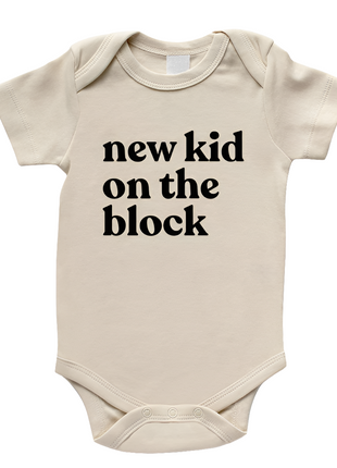 Gladfolk Cream New Kid On the Block Organic Baby Bodysuit