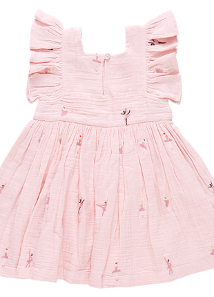 Pink Chicken Girls Elsie Dress - Ballerina Embroidery Back