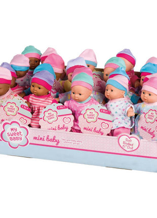 Toysmith My Sweet Baby 6" Mini Babies-Asst Skin Tones Dolls