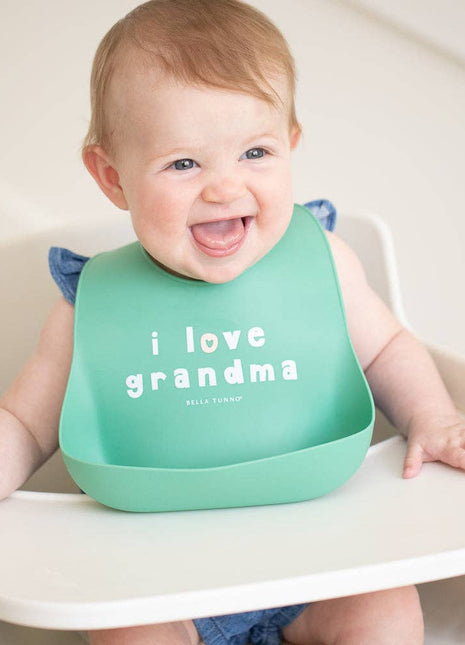Model Wearing Bella Tunno Love Grandma Wonder Bib