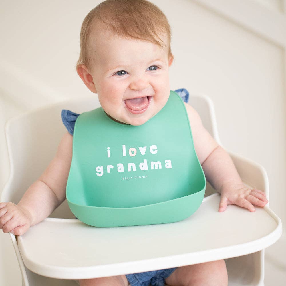 Model Wearing Bella Tunno Love Grandma Wonder Bib