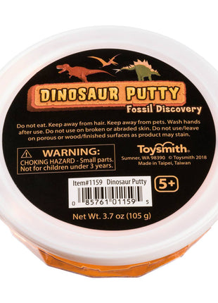 Toysmith Dinosaur Fossil Putty, Reusable, Tactile, 3.5" top of Container
