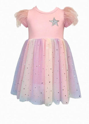 Shining Star Feather Tutu Dress