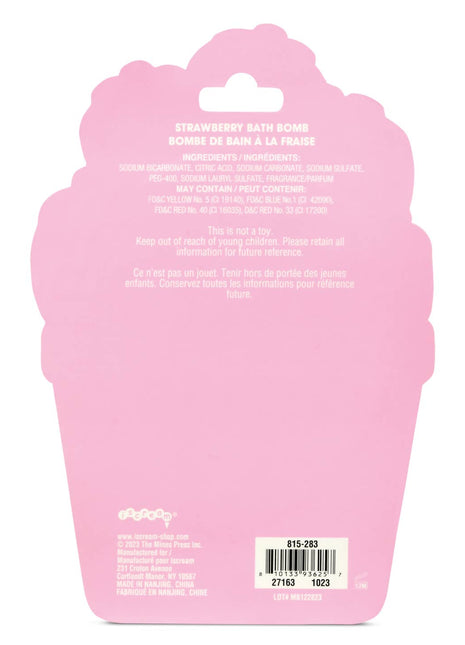 Iscream Strawberry Bath Bomb back of package