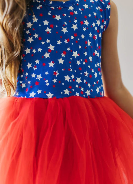 Model Wearing Mila & Rose Star Bright Tank Tutu Dress