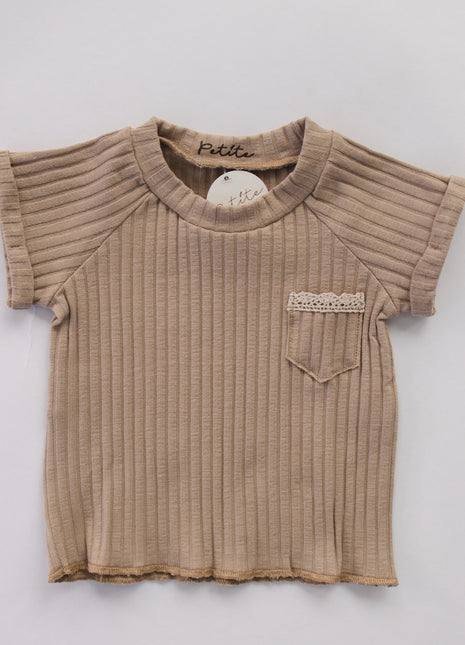 Wide Ribbed Pocket Tee
