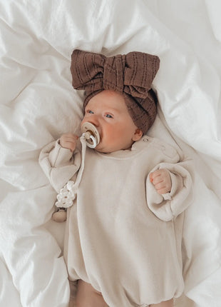 Pointelle Topknot Bow Headband