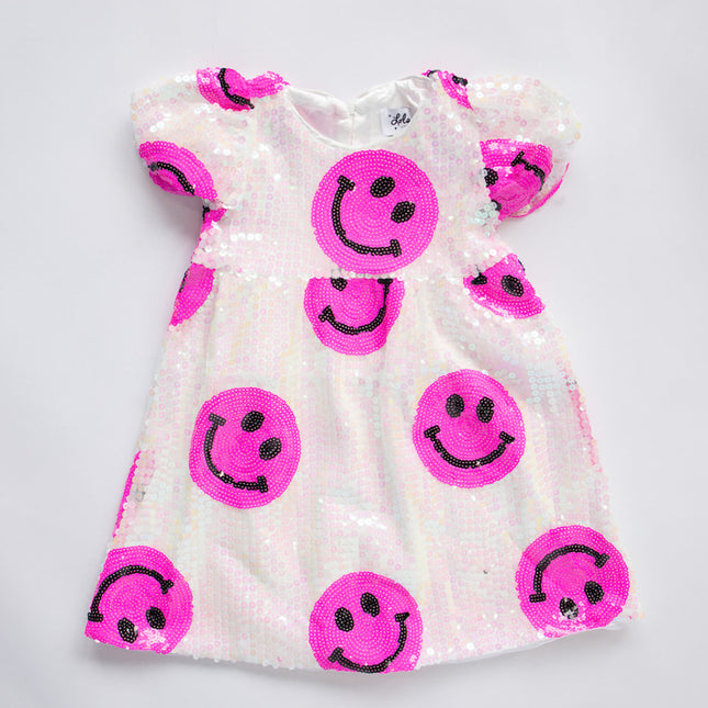 Pink Sequin Emoji Dress
