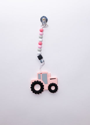 Tractor Teething Clip: Teether W/Clip
