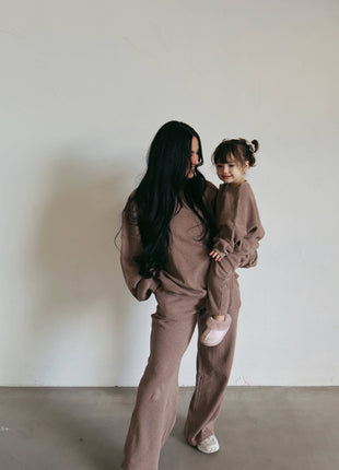 Warm Taupe Waffle Bubble Onesie