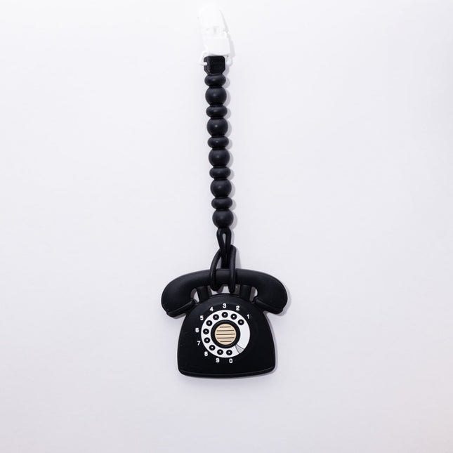 Rotary Dial Phone Teether w/Clip