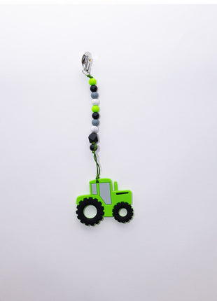 Tractor Teething Clip: Teether W/Clip