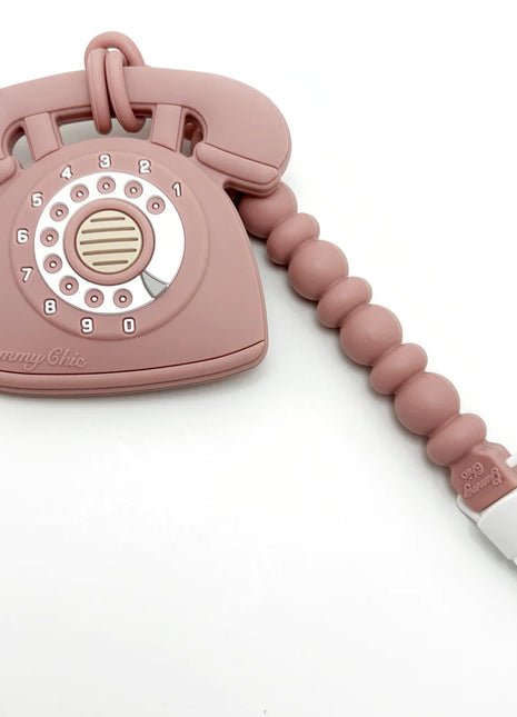 Rotary Dial Phone Teether w/Clip