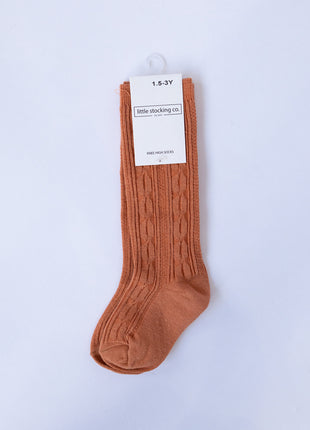 Cable Knit Knee High Socks