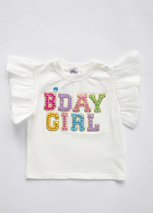 Birthday Girl Gem Ruffle Shirt