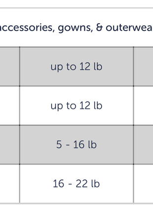 Magnetic Me size chart