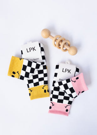 Checkered Smiley Socks