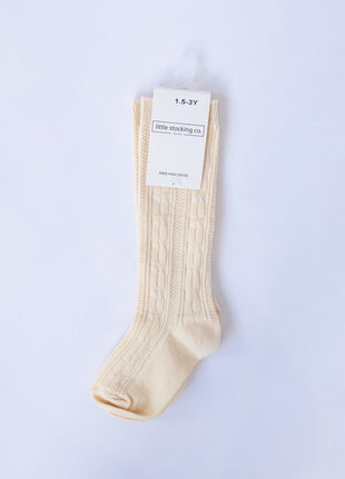 Cable Knit Knee High Socks