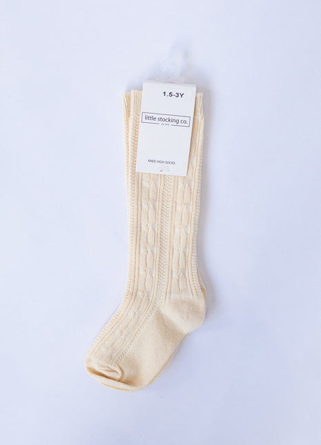 Cable Knit Knee High Socks