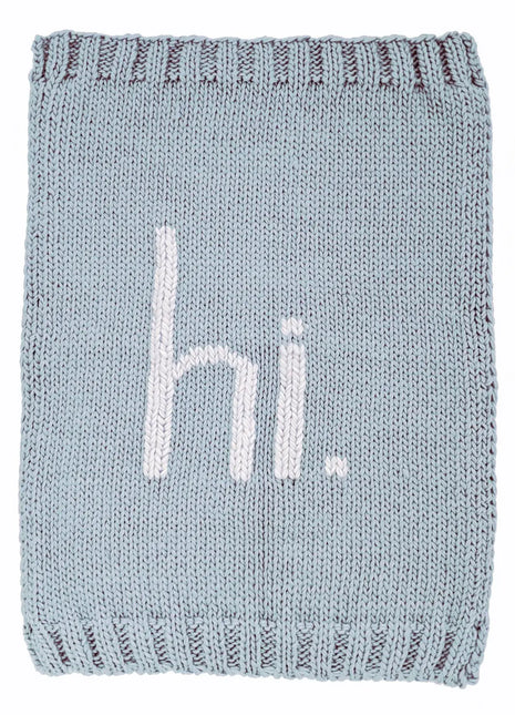 Surf Blue “hi.” Blanket