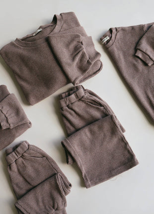 Warm Taupe Waffle Bubble Onesie
