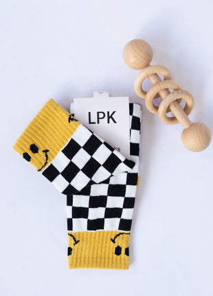 Checkered Smiley Socks