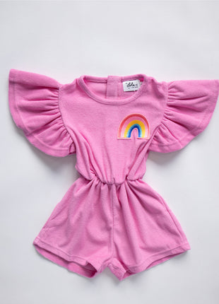 Pink Terry Rainbow Romper