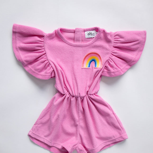 Pink Terry Rainbow Romper