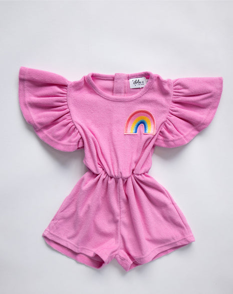 Pink Terry Rainbow Romper