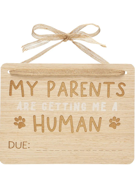 Wooden Pet Pregnancy Announcement Sign