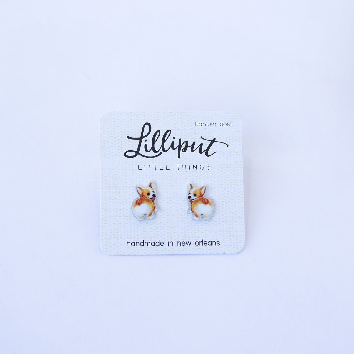 Lilliput Little Things Corgi Butt Earrings