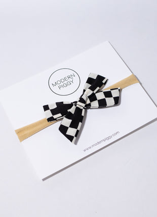 Checkered Hand Tied Nylon Headband