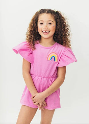 Pink Terry Rainbow Romper