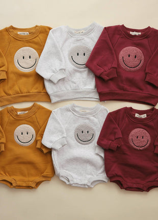 Sherpa Smiley Bubble Onesie