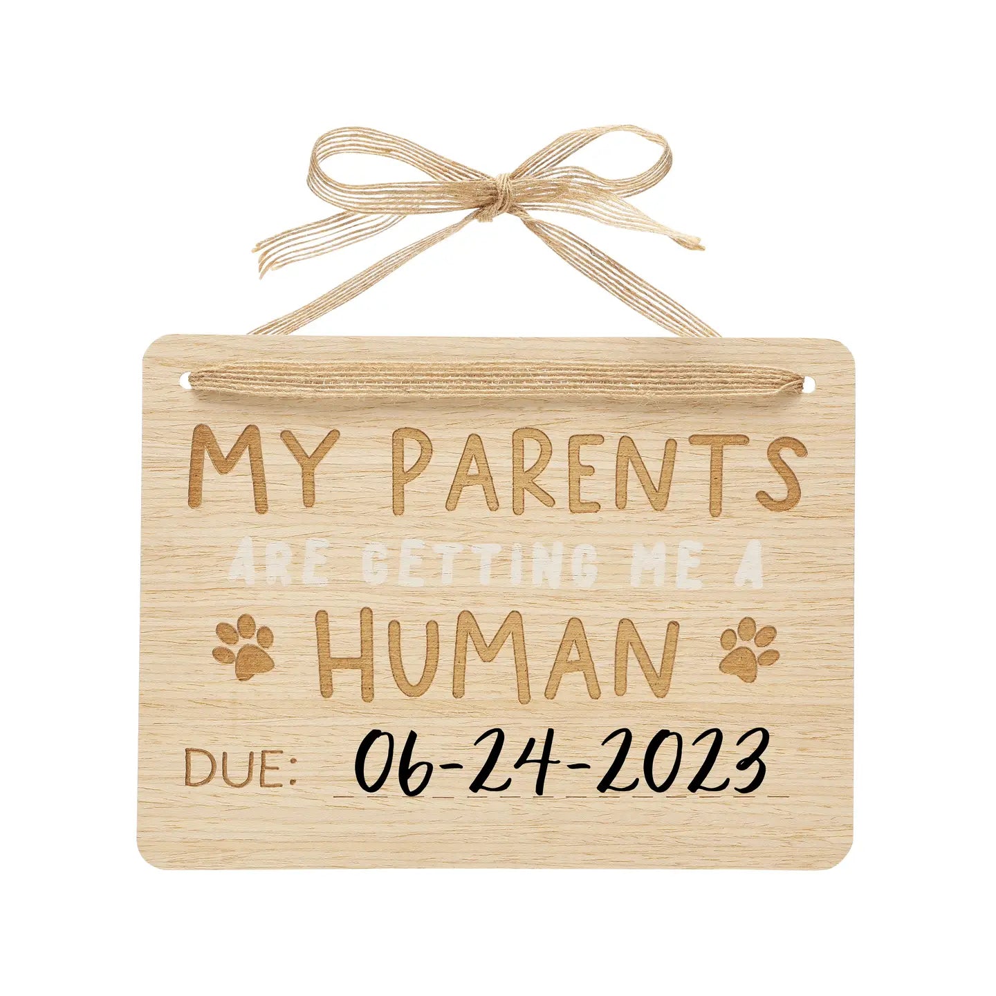 Wooden Pet Pregnancy Announcement Sign