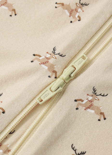 Quincy Mae Bamboo Zip Footie || Reindeer Details