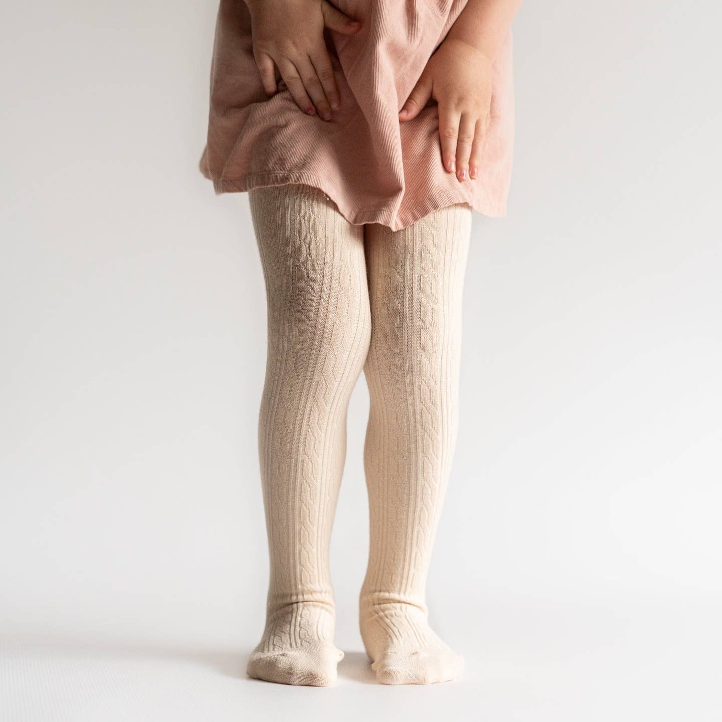 Little Stocking Co. Vanilla Cable Knit Tights