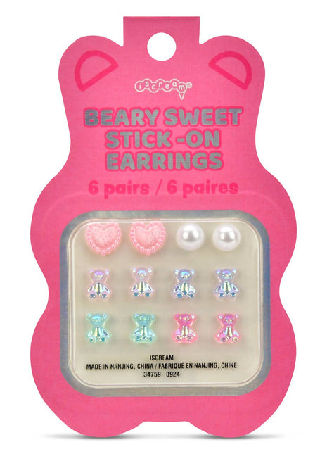 Iscream Beary Sweet Stick On Earrings