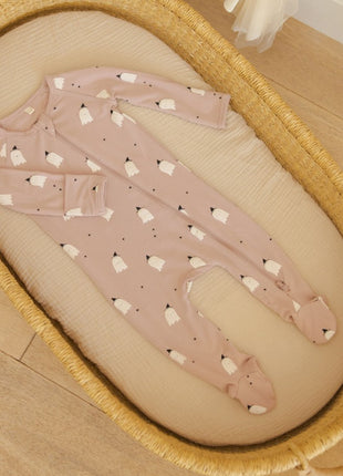 Quincy Mae Bamboo Zip Footie || Pink Ghosts