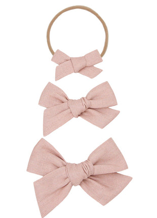 Lou Lou & Company Linen Bow - Rose Headband